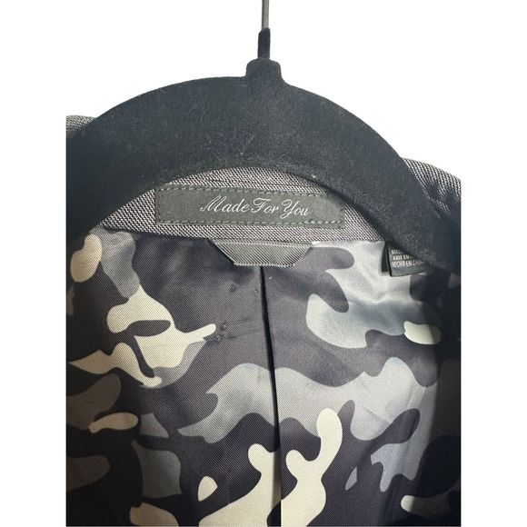 Indochino New Bespoke 2 Button Gray Blazer Sport‎ Coat Jacket Men's Camo Lining - Picture 7 of 12